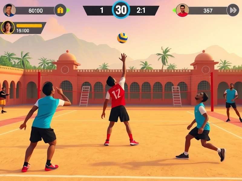 Indian volleyball tournament scene